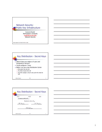 Network Security:  Public Key Infrastructure  Guevara Noubir  Northeastern University