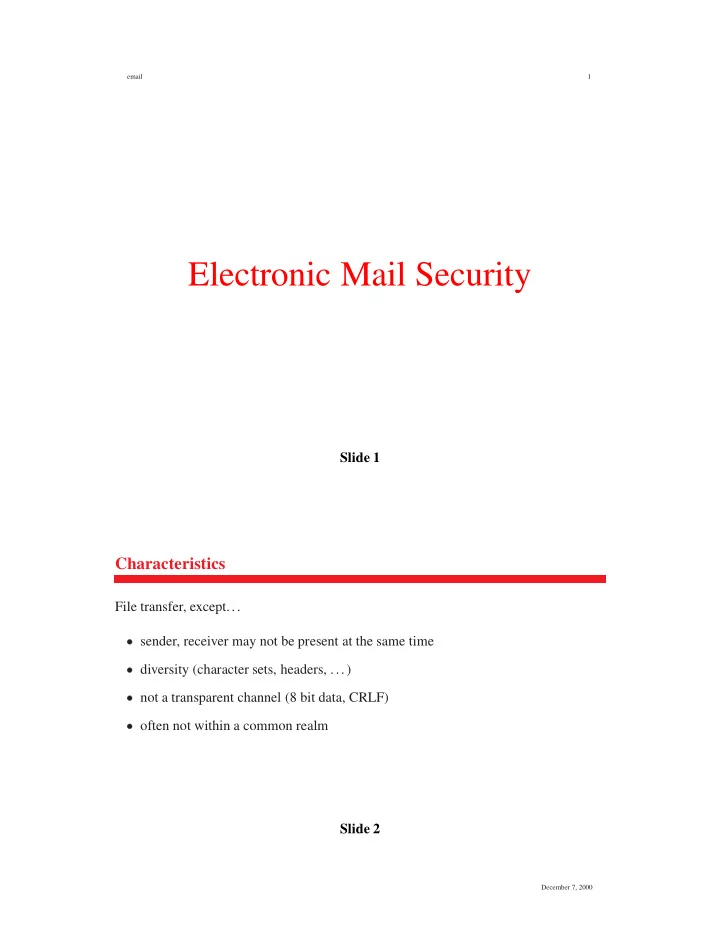 electronic mail security