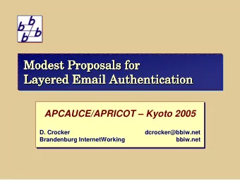 Modest Proposals for  Modest Proposals for  Modest Proposals for  Modest Proposals for  Modest