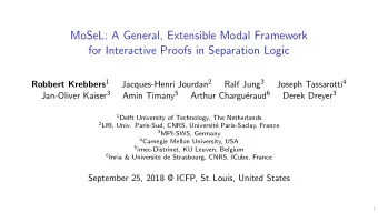 MoSeL: A General, Extensible Modal Framework  for Interactive Proofs in Separation Logic Robbert