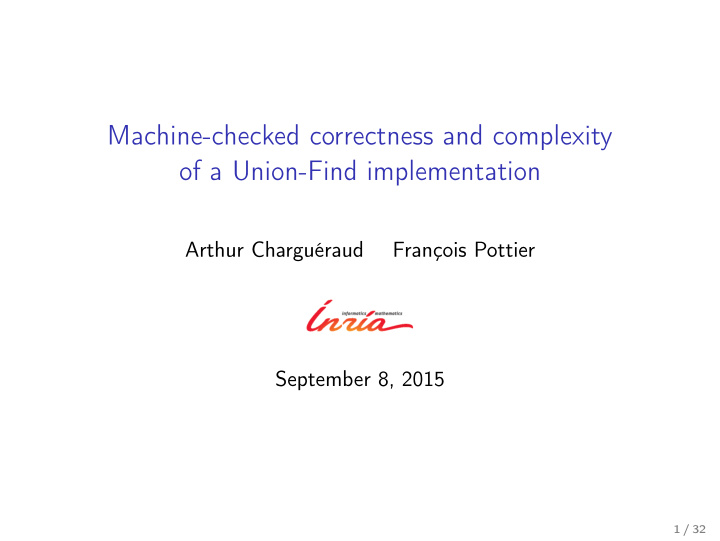 machine checked correctness and complexity of a union