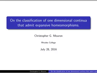 On the classification of one dimensional continua  that admit expansive homeomorphisms.
