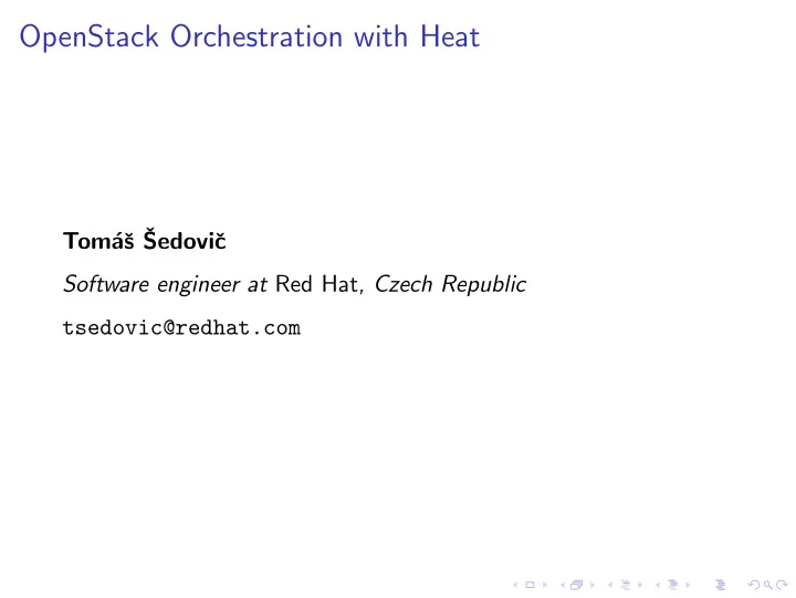 openstack orchestration with heat