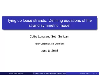 Tying up loose strands: Defining equations of the  strand symmetric model  Colby Long and Seth