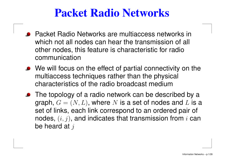 packet radio networks