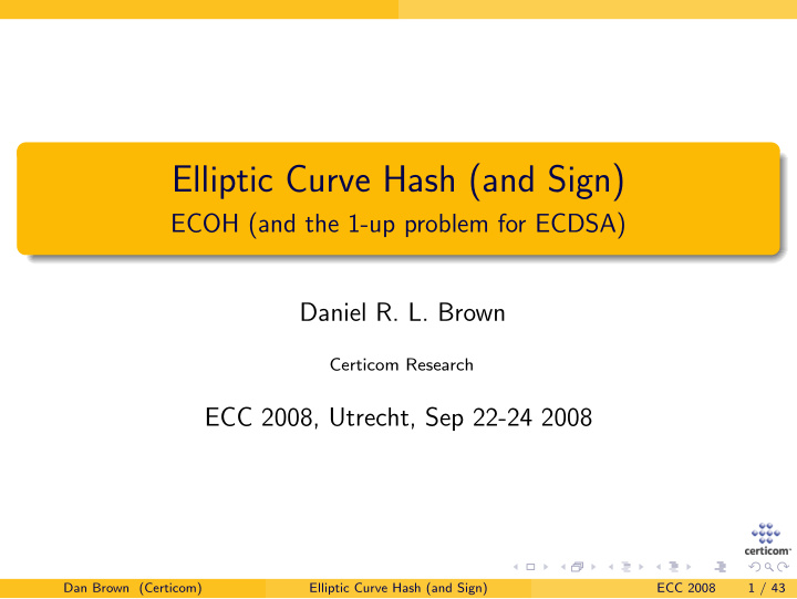 elliptic curve hash and sign