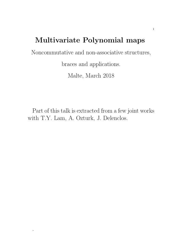 multivariate polynomial maps