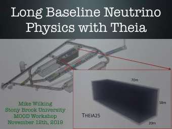 Long Baseline Neutrino  Physics with Theia  70m  18m  Mike Wilking  Stony Brook University T HEIA25