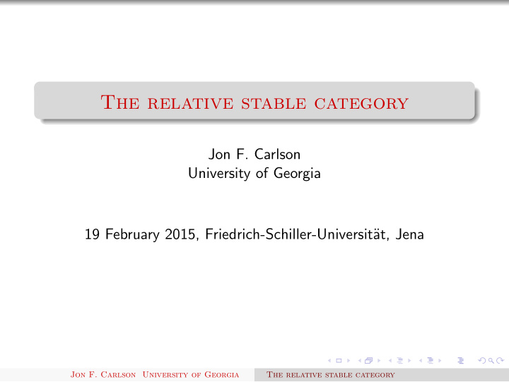 the relative stable category