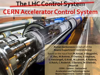 Roman Gorbonosov on behalf of the  Beams Department Controls Group Based on the input from