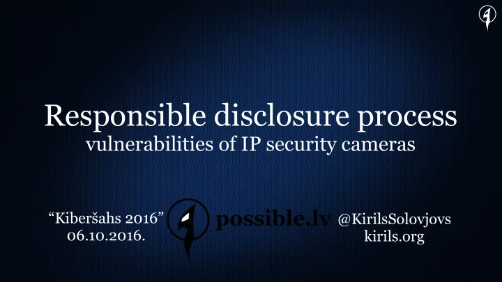 responsible disclosure process