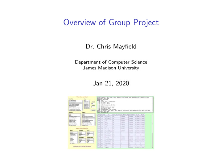overview of group project