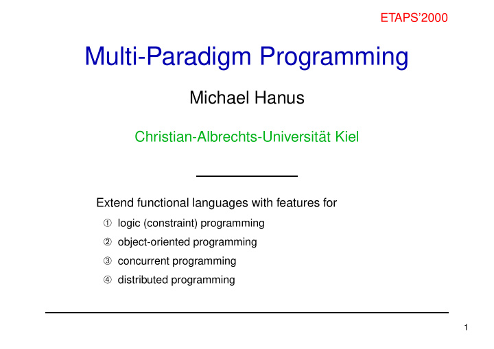 multi paradigm programming