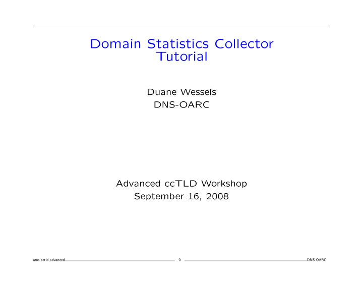domain statistics collector tutorial