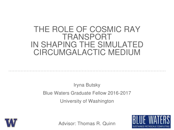 the role of cosmic ray transport in shaping the simulated