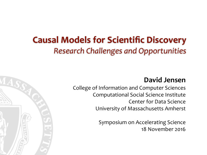 causal models for scientific discovery