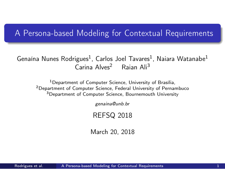 a persona based modeling for contextual requirements