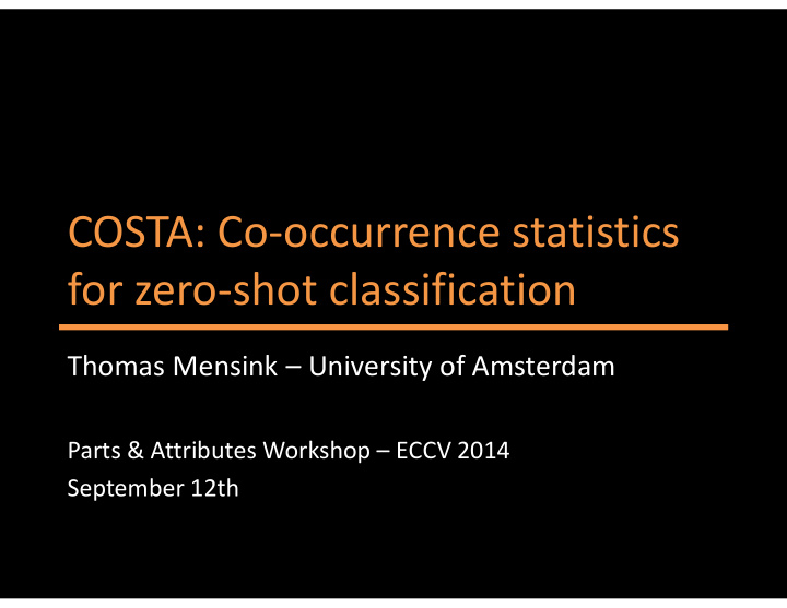 costa co occurrence statistics for zero shot