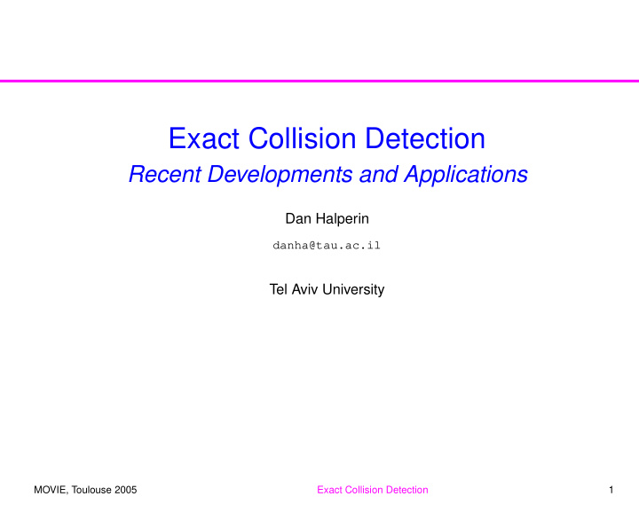 exact collision detection