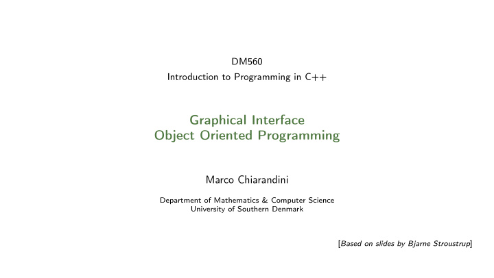 graphical interface object oriented programming