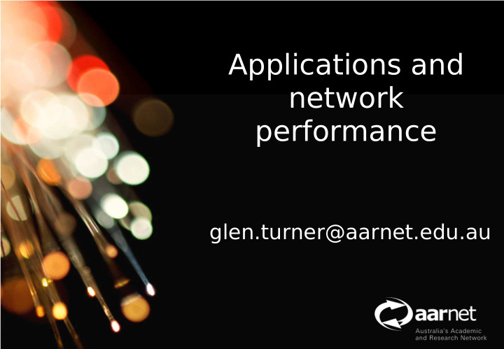 applications and network performance network operations
