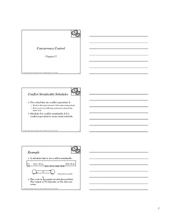 Concurrency Control  Chapter 17  Database Management Systems 3ed,  R. Ramakrishnan and J. Gehrke  1