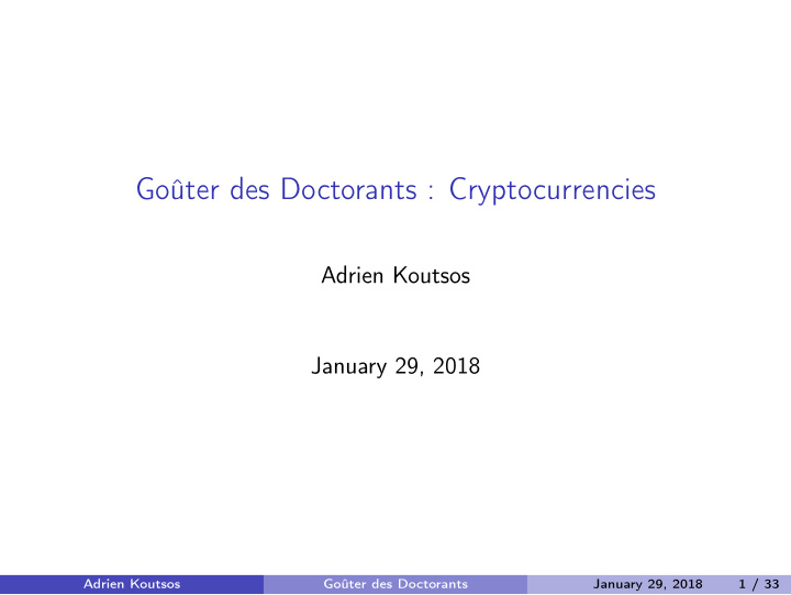 go ter des doctorants cryptocurrencies