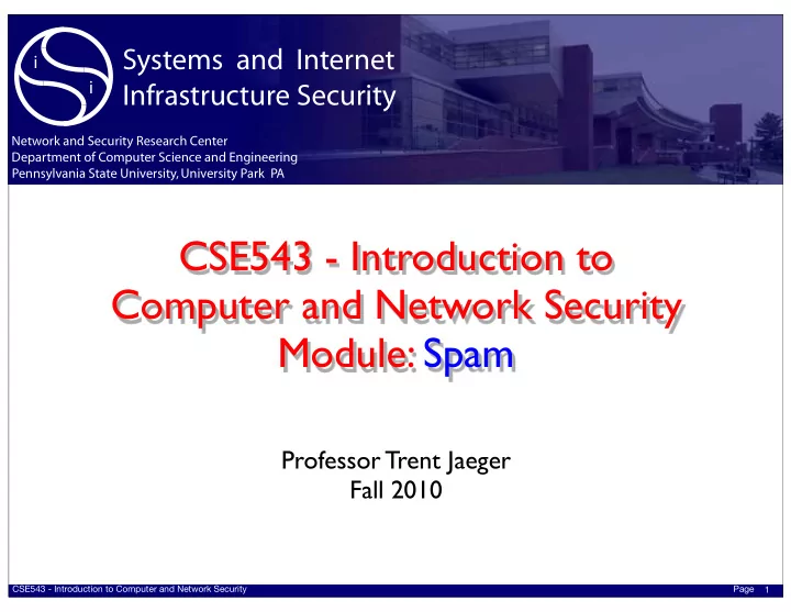 cse543 introduction to computer and network security