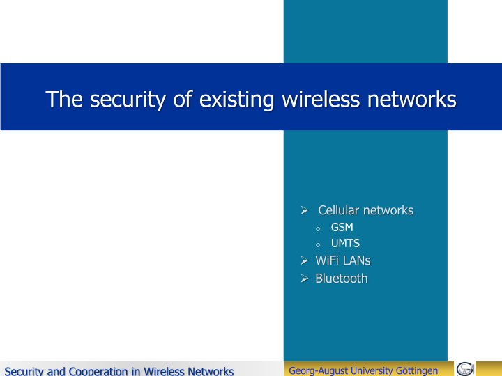 the security of existing wireless networks
