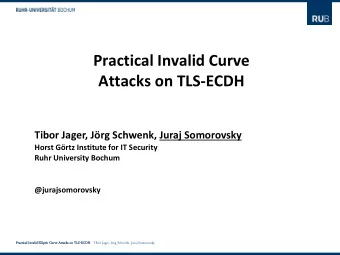 Practical Invalid Curve  Attacks on TLS-ECDH  Tibor Jager, Jrg Schwenk, Juraj Somorovsky  Horst