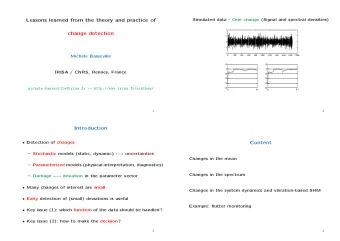 Lessons learned from the theory and practice of  Simulated data - One change (Signal and spectral