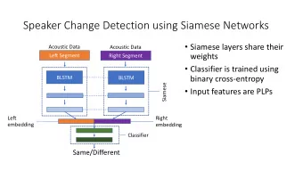 Speaker Change Detection using Siamese Networks  Siamese layers share their  Acoustic Data