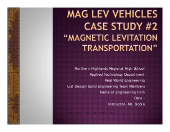 Northern Highlands Regional High S  chool  Applied Technology Department  Real World Engineering