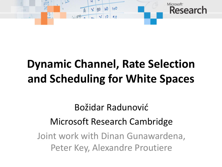 dynamic channel rate selection