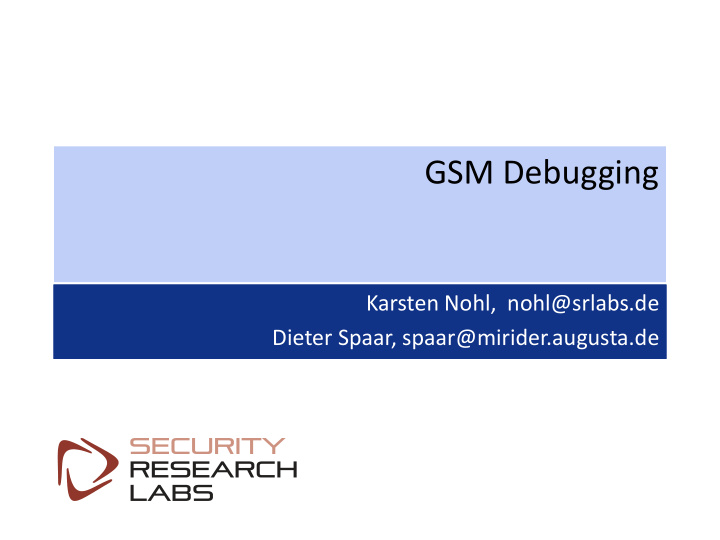 gsm debugging