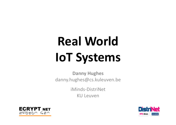 real world iot systems