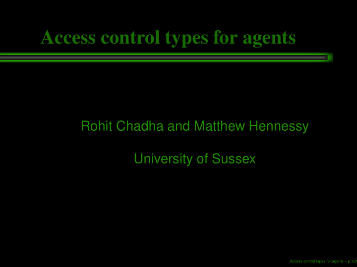 access control types for agents