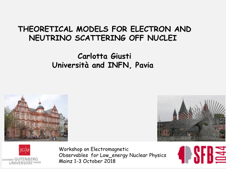 theoretical models for electron and neutrino scattering