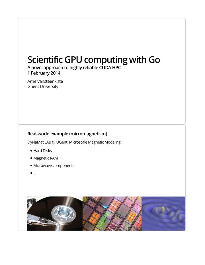 scientific gpu computing with go