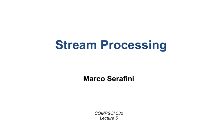 stream processing