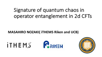 Si  Signa  gnatur  ure o  of qua  quantum cha  um chaos i  in  n  op  operator  or entanglement  t