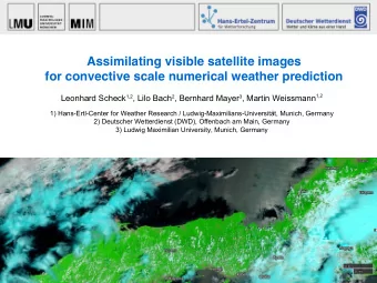 Assimilating visible satellite images  for convective scale numerical weather prediction Leonhard