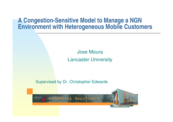 a congestion sensitive model to manage a ngn environment