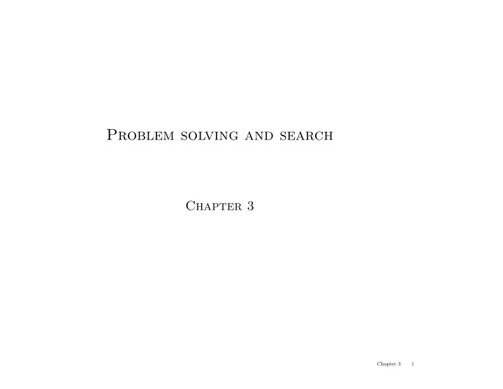 problem solving and search