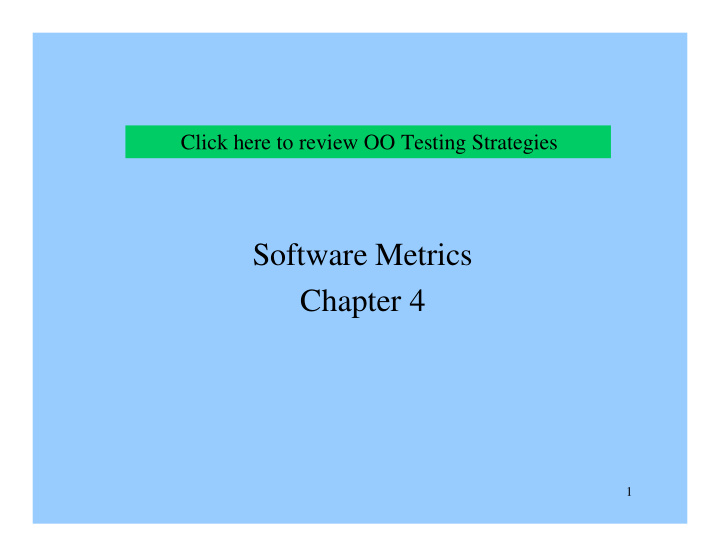 software metrics chapter 4