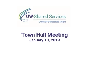 Town Hall Meeting  January 10, 2019  Agenda  1. Definitions &amp; Taxonomy  A.  Functions,
