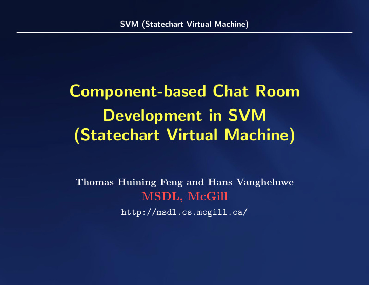 component based chat room development in svm statechart