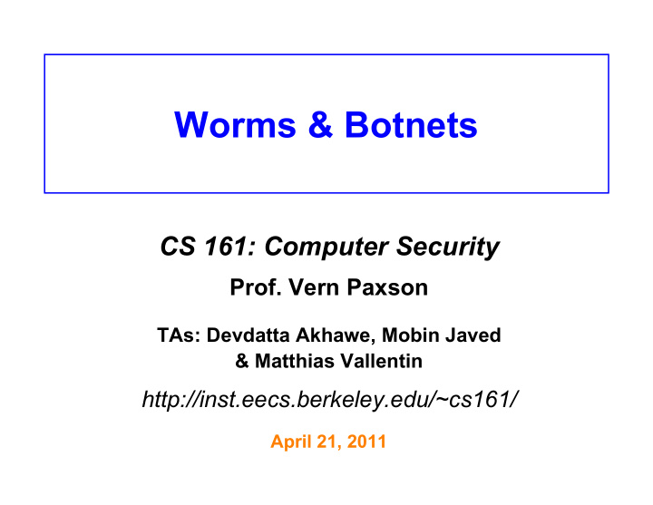 worms botnets