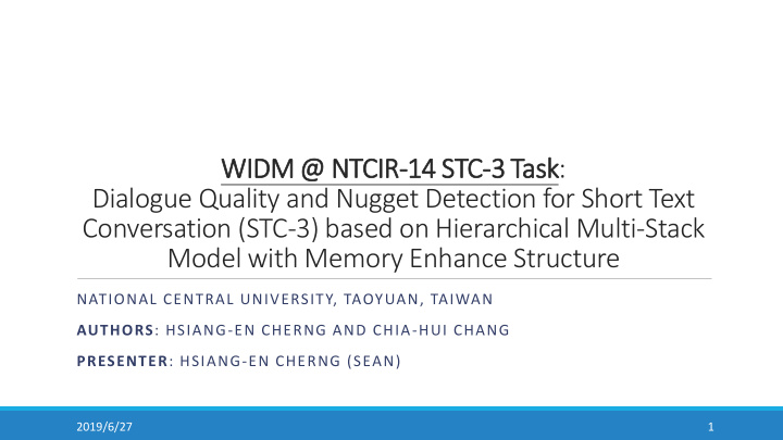 dialogue quality and nugget detection for short text