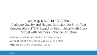 Dialogue Quality and Nugget Detection for Short Text  Conversation (STC-3) based on Hierarchical